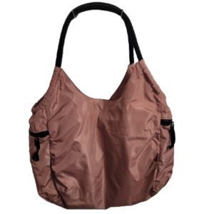 Indigo work to weekend duffle / tote bag, nylon, Mauve pink